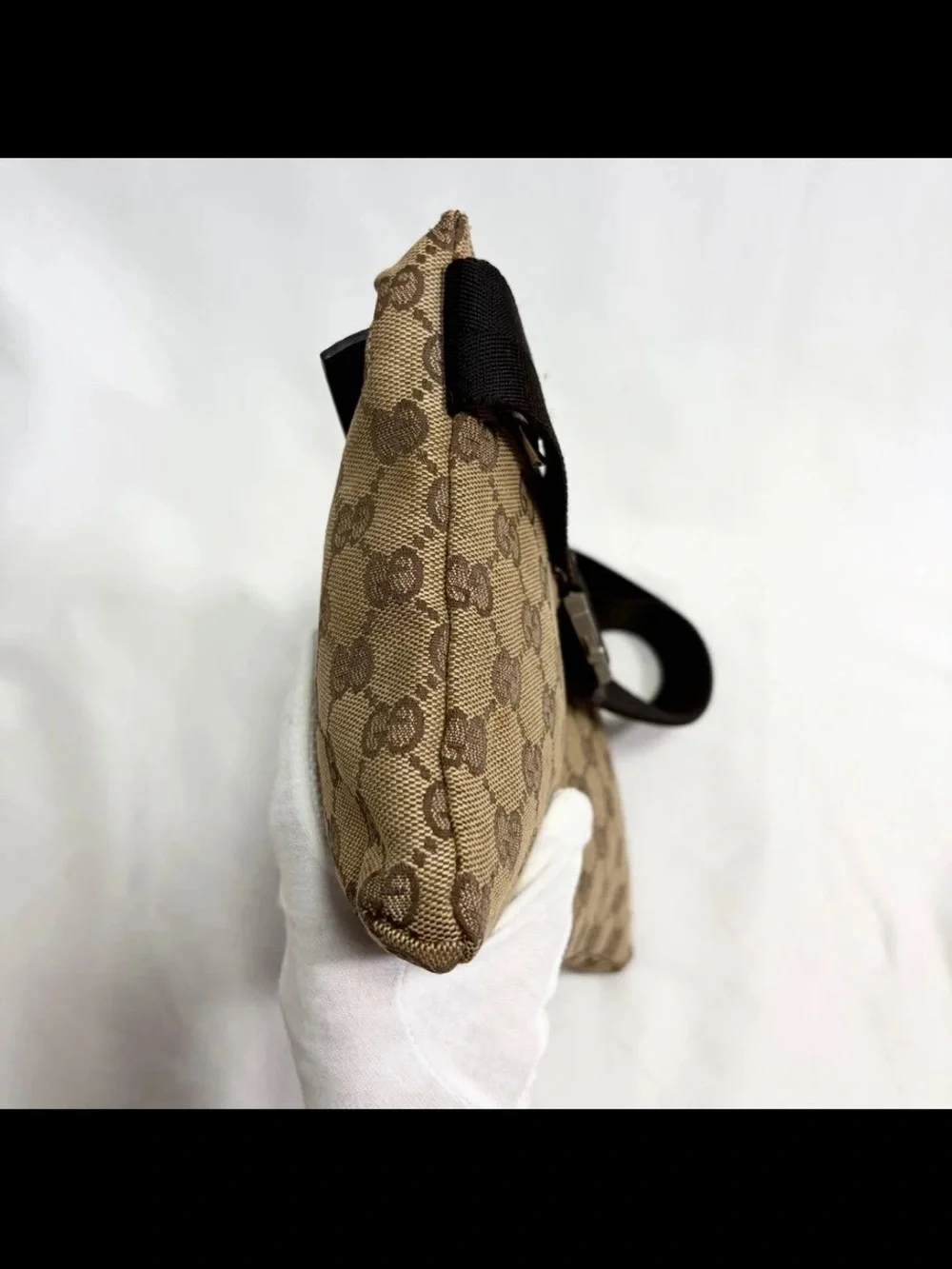 Gucci Beige & Brown GG Canvas Belt Bag